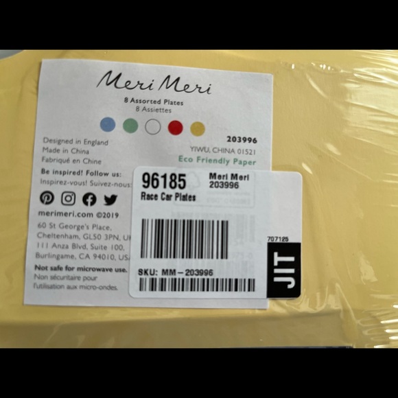 Meri Meri Party Supplies Meri Meri Brand Race Car Party Plates